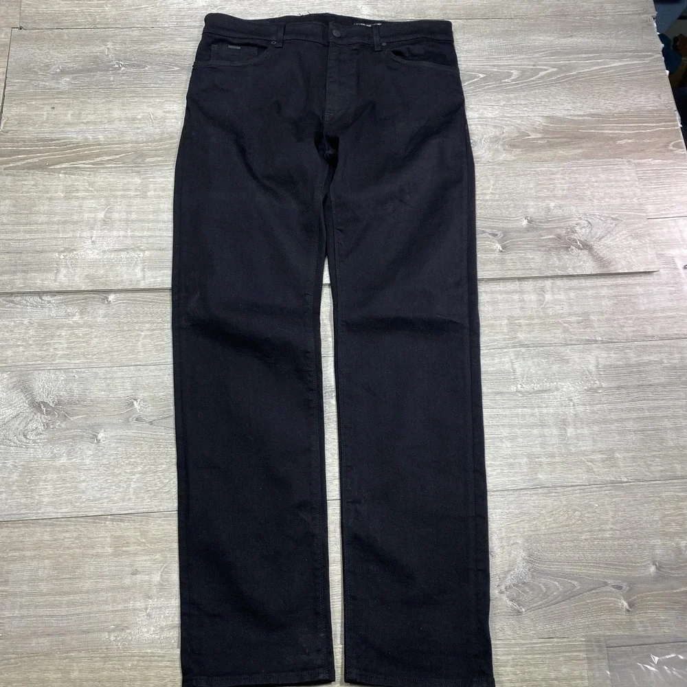 Hugo Boss Jeans Mens 32x32 Black Stretch Cashmere Touch‎ Denim Italian Fit